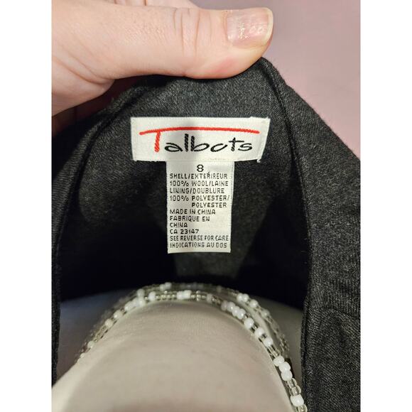 Vintage talbots button down wool vest dress 8 medium gray dark academia maxi - Picture 3 of 7